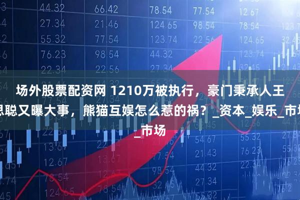 场外股票配资网 1210万被执行，豪门秉承人王思聪又曝大事，熊猫互娱怎么惹的祸？_资本_娱乐_市场